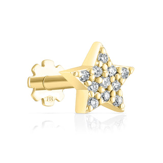 Piercing de Estrella de Diamantes en Oro Amarillo